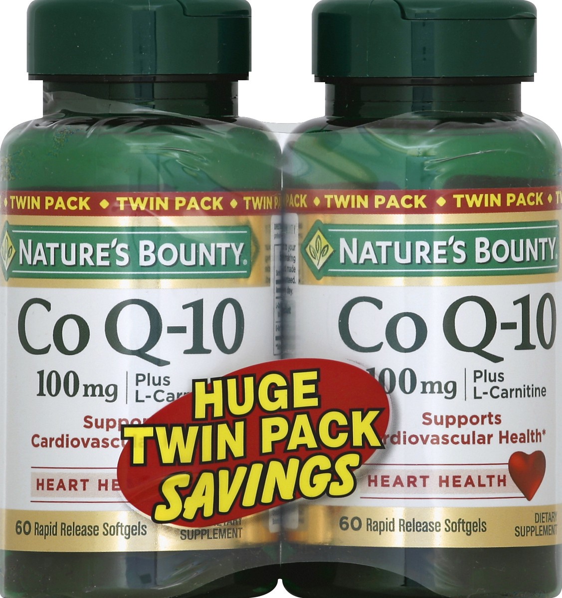 slide 1 of 3, Nature's Bounty Q-Sorb CoQ10 100 mg Dietary Supplement Softgels Twinpack, 60 ct