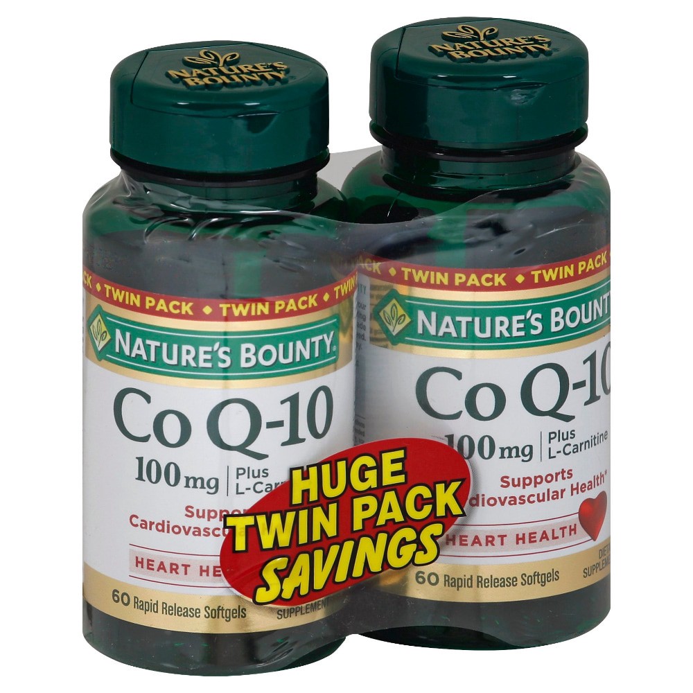 slide 1 of 2, Nature's Bounty Q-Sorb CoQ10 100 mg Dietary Supplement Softgels Twinpack, 60 ct