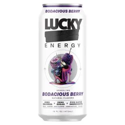 Lucky Energy Sugar-Free Energy Drinks, Bodacious Berry, 16 oz Can