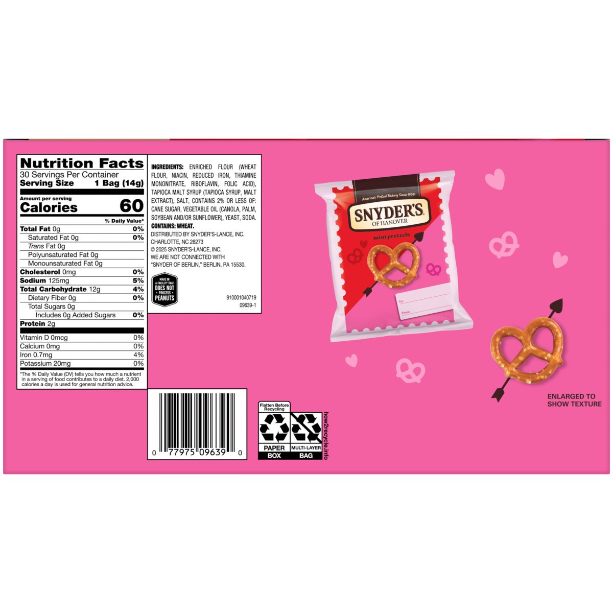 slide 7 of 11, "snyder Val Mini Prtzls 30ct", 15 inoz in