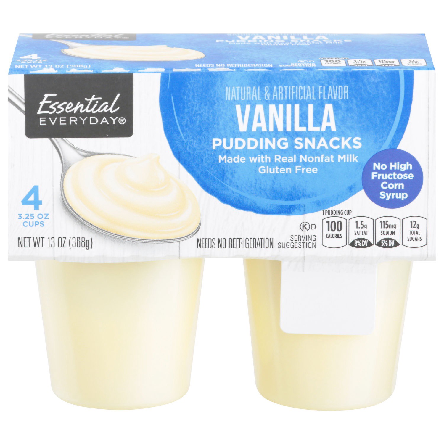 slide 1 of 1, Ee Pudding Snack Vanilla 4Pk, 13 oz