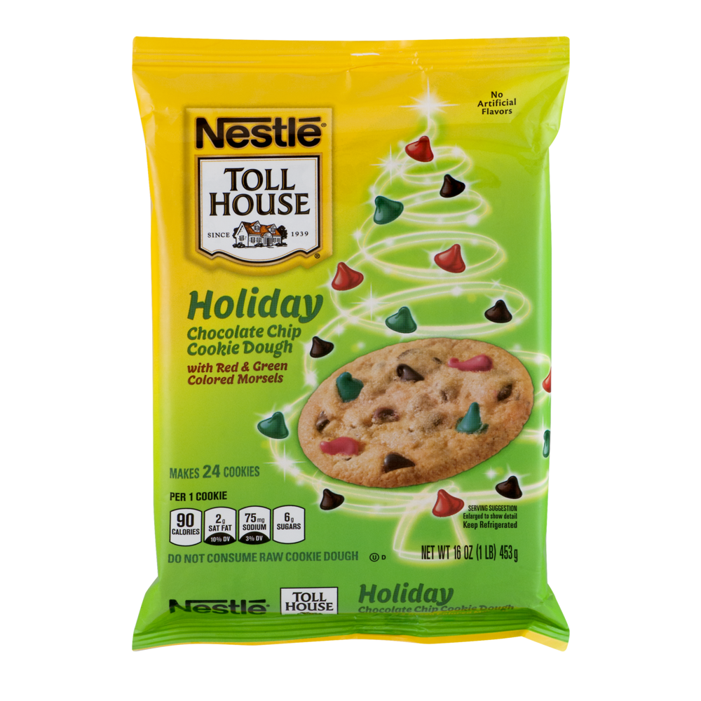 slide 1 of 1, Nestle Toll House Christmas Swirled Chocolate Chip Cookie Dough, 24 ct