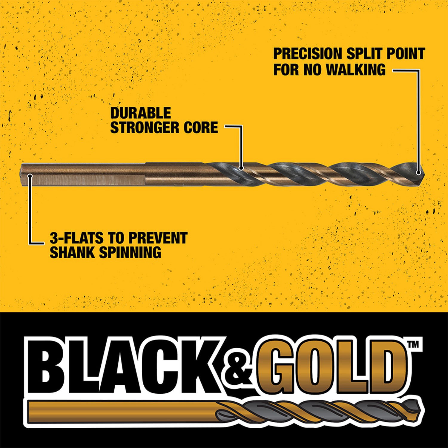 slide 3 of 6, DEWALT 3/16-in x 3-9/16-in Black and gold coated HSS Jobber length Twist Drill Bit, 1 ct