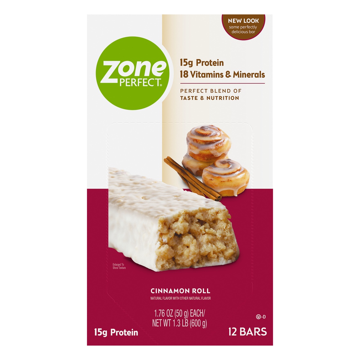 slide 1 of 4, Zone Perfect Nutrition Bars, Cinnamon Roll, 12 ct