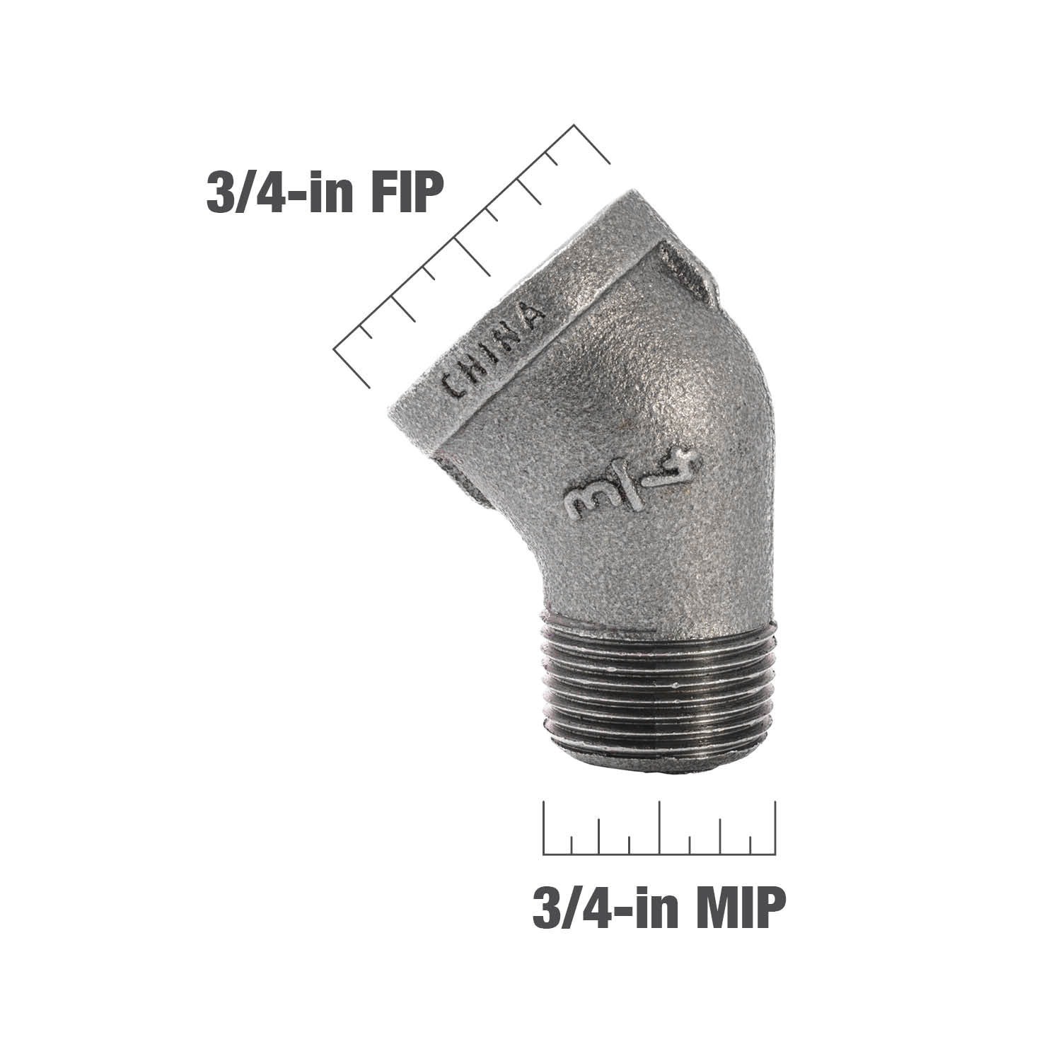 slide 4 of 5, RELIABILT 3/4-in 45-Degree Black Street Elbow, 1 ct