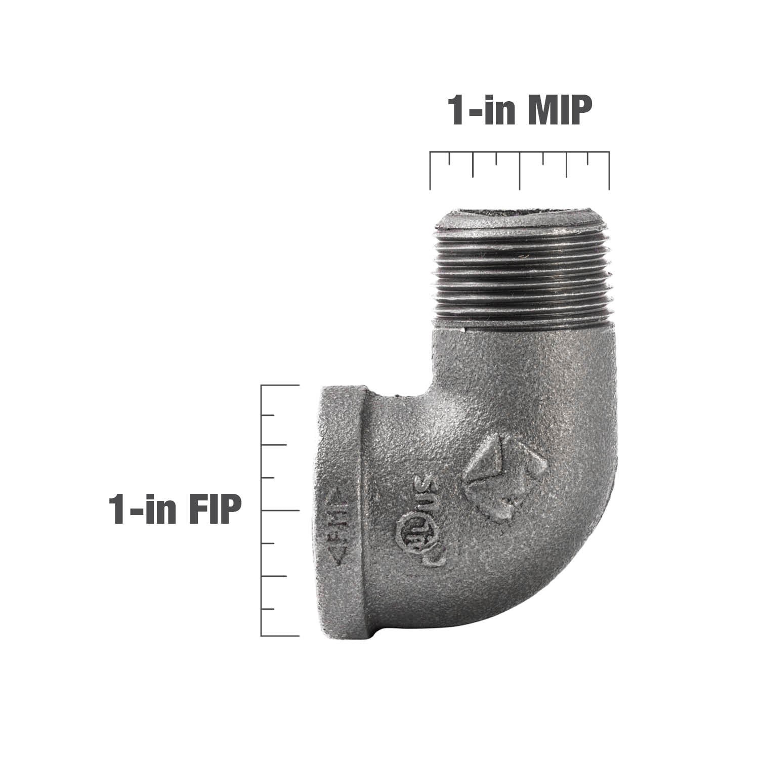 slide 4 of 6, RELIABILT 1-in 90 Black Iron Street Elbow Fitting, 1 ct