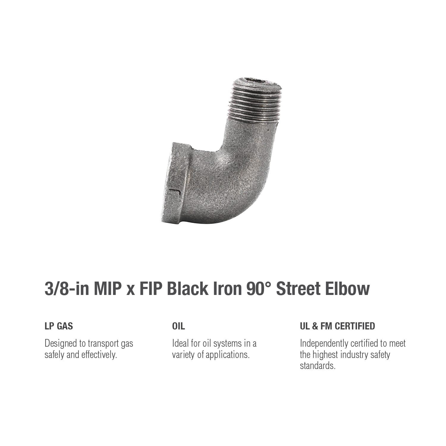 slide 5 of 5, RELIABILT 3/8-in 90 Black Iron Street Elbow Fitting, 1 ct