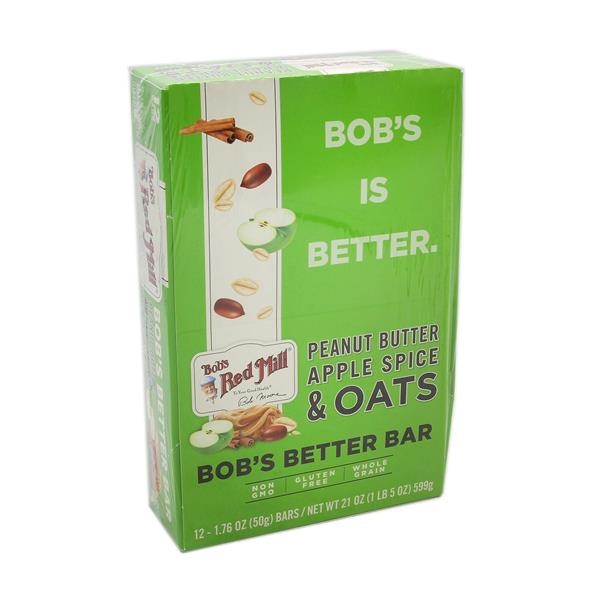 slide 1 of 1, Bob's Red Mill Natural Foods, Inc. Bobs Red Mill Bar Peanut Butter Apple Spice & Oats 12 - 1.76 Oz Bars, 21 oz