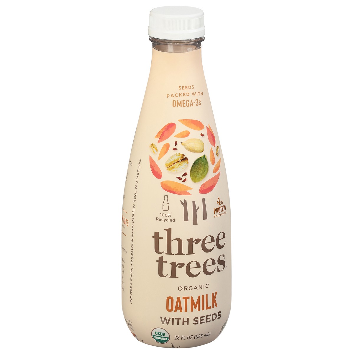 slide 6 of 9, Three Trees Organic Oatmilk with Seeds 28 fl oz, 1 ct