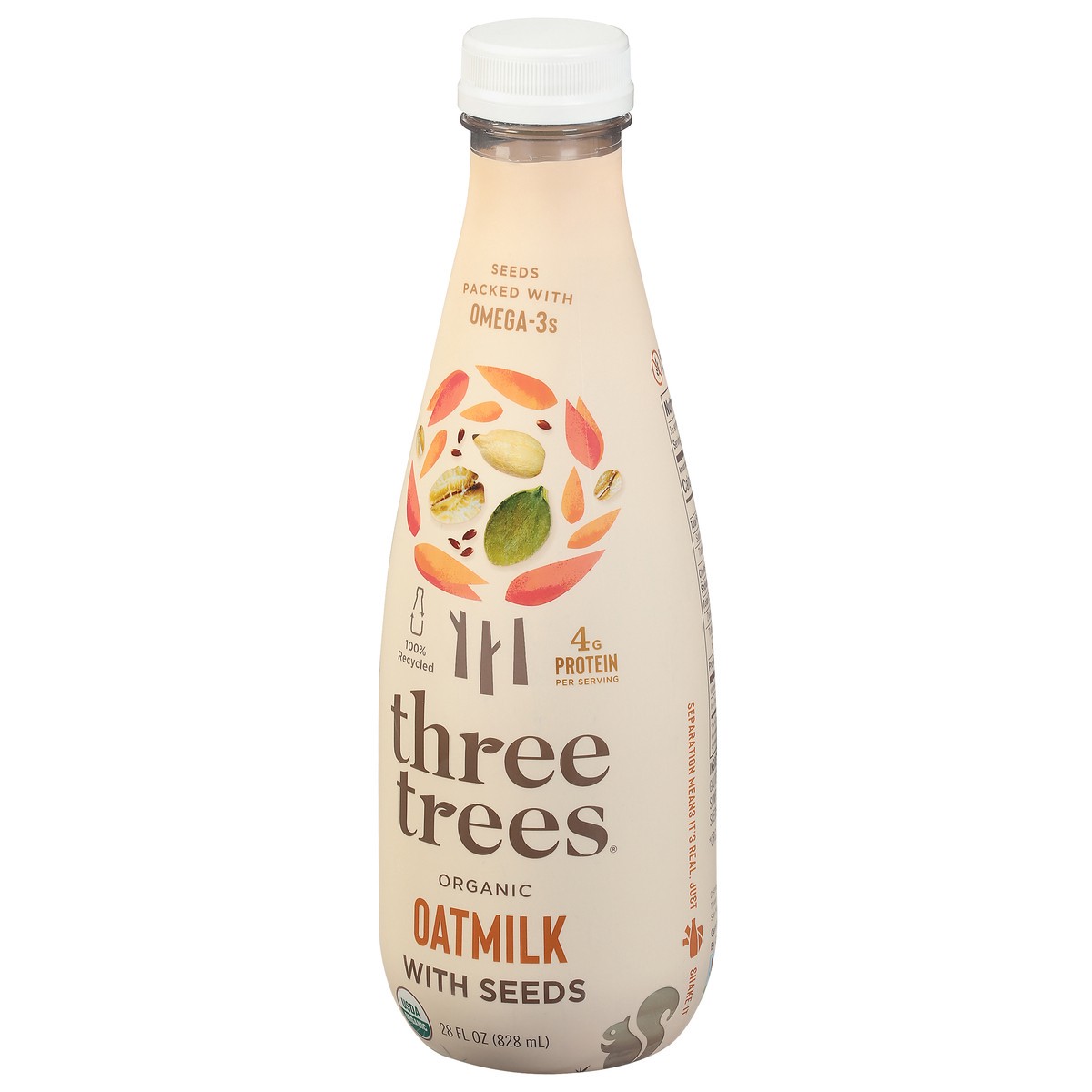 slide 2 of 9, Three Trees Organic Oatmilk with Seeds 28 fl oz, 1 ct