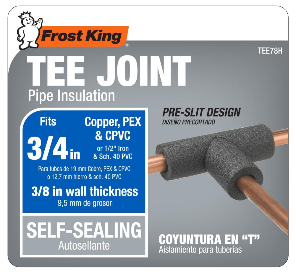 slide 2 of 4, Frost King 3/8-in x Foam Tee Insulation fitting for 3/4-in Pipe, 1 ct