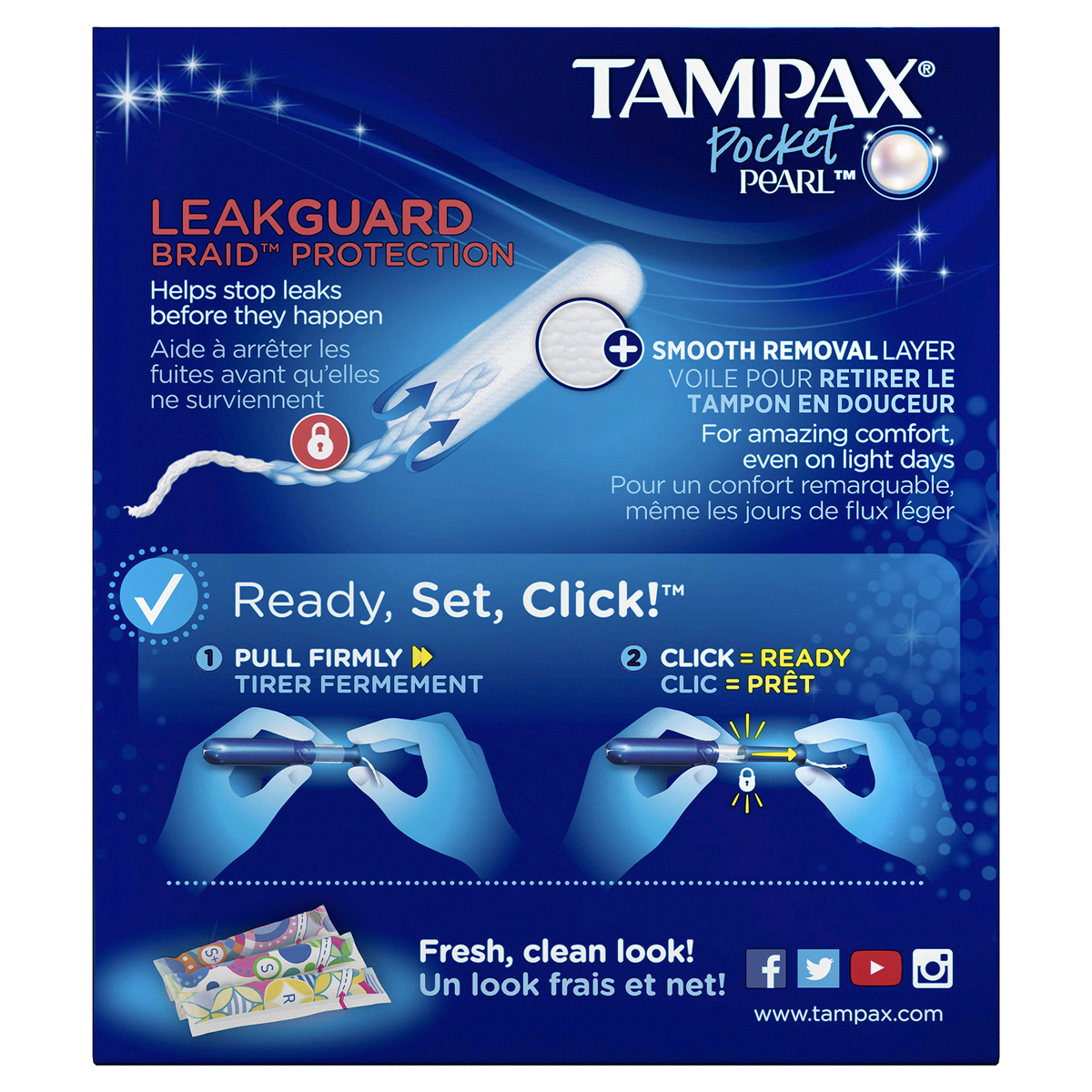 slide 2 of 3, Tampax Pocket Pearl Unscented Super Absorbency Compact Plastic Tampons, 18 ct