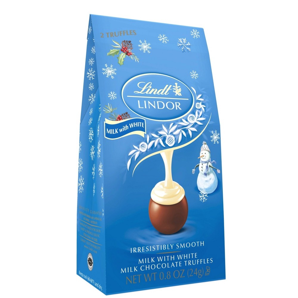 slide 2 of 3, Lindt Holiday White Milk Chocolate Truffles - 0.8oz, 0.8 oz