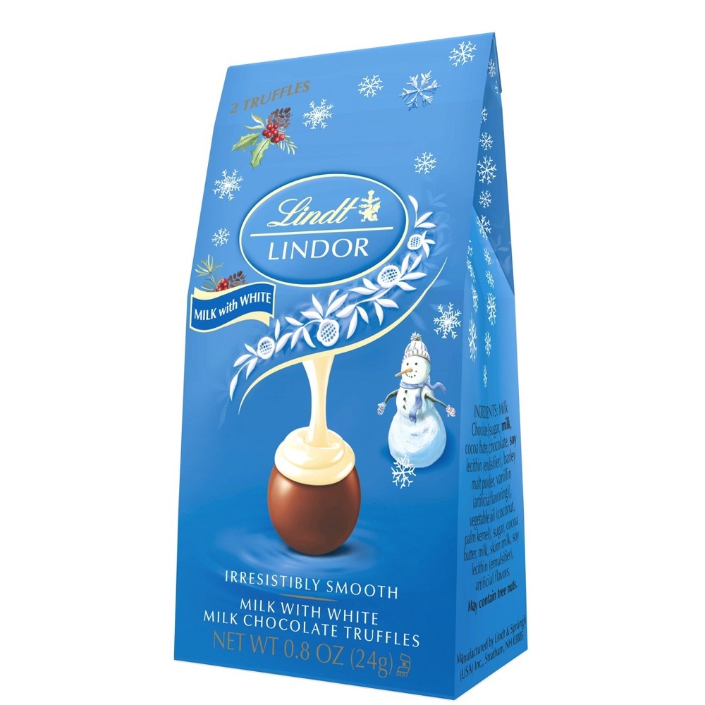 slide 3 of 3, Lindt Holiday White Milk Chocolate Truffles - 0.8oz, 0.8 oz