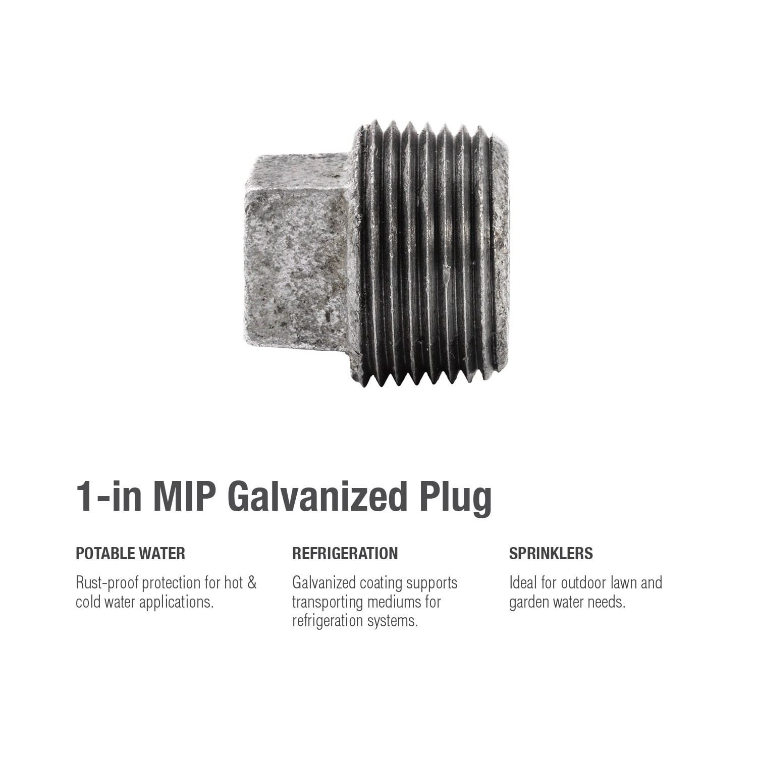 slide 5 of 6, RELIABILT 1-in Galvanized Plug, 1 ct