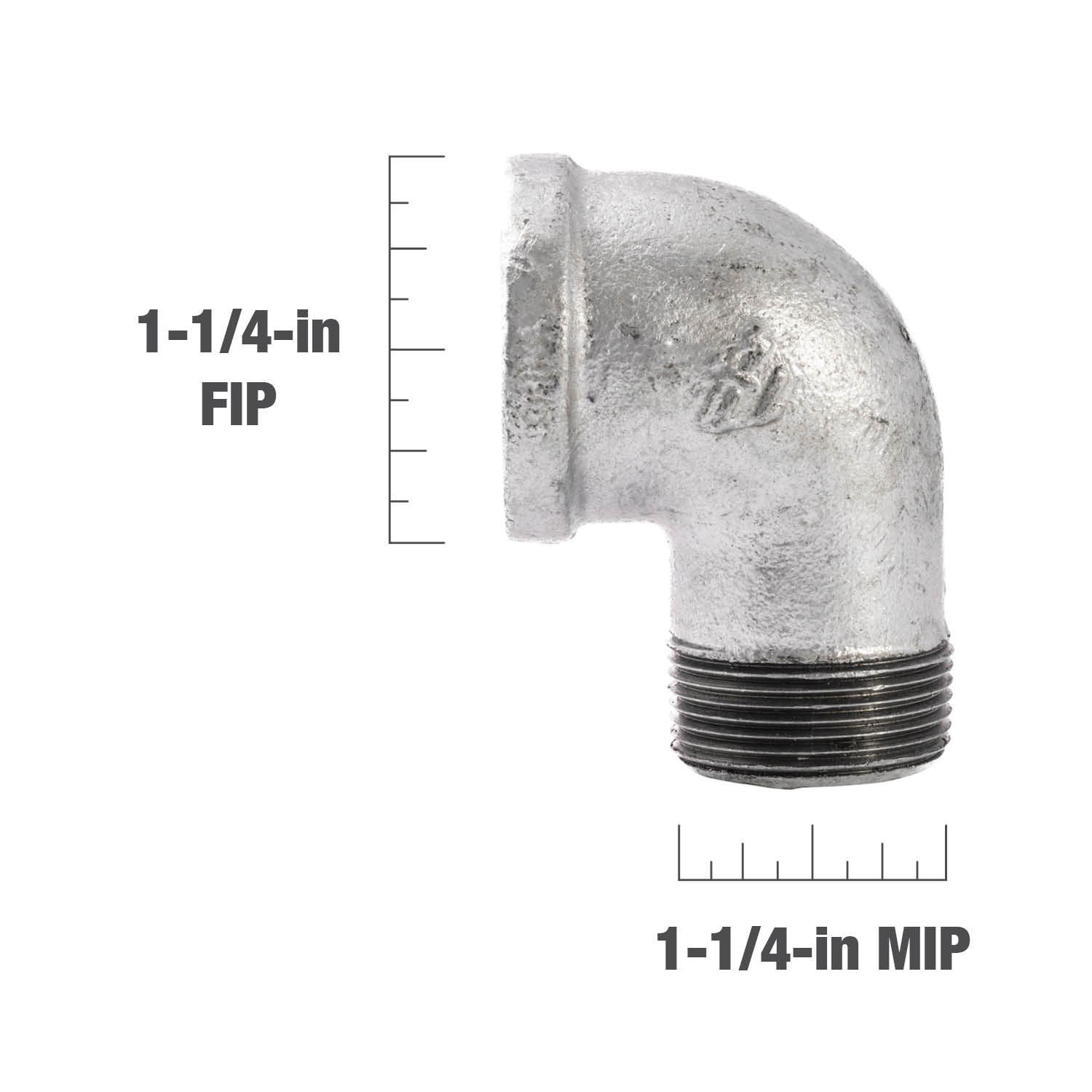 slide 4 of 6, RELIABILT 1-1/4-in 90-Degree Galvanized Street Elbow, 1 ct