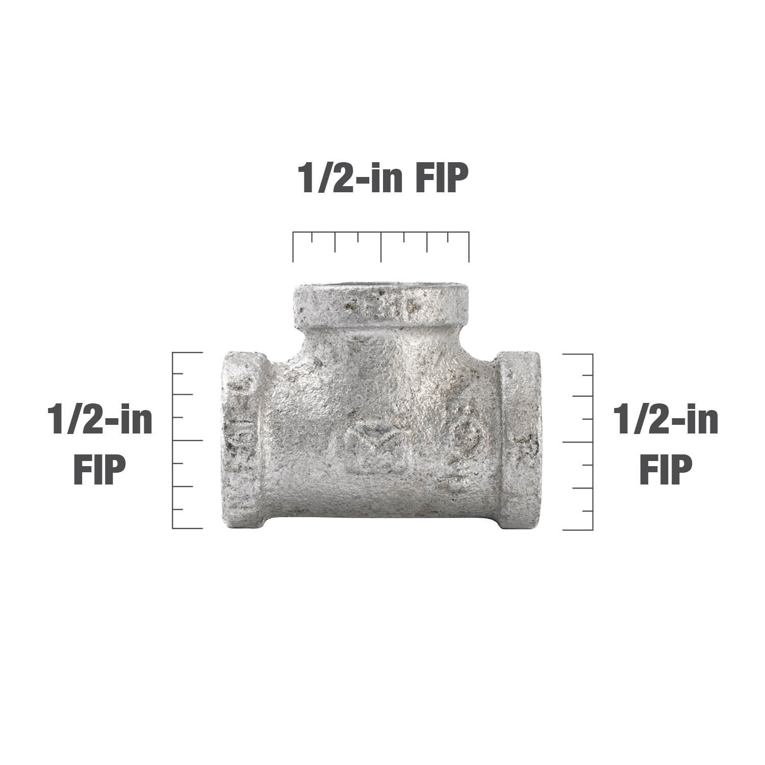 slide 4 of 6, RELIABILT 1/2-in Galvanized Tee, 1 ct