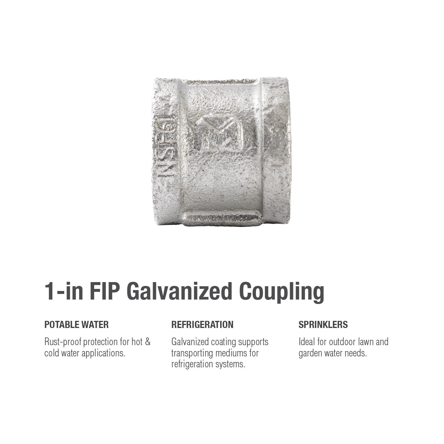 slide 5 of 6, RELIABILT 1-in Galvanized Coupling, 1 ct