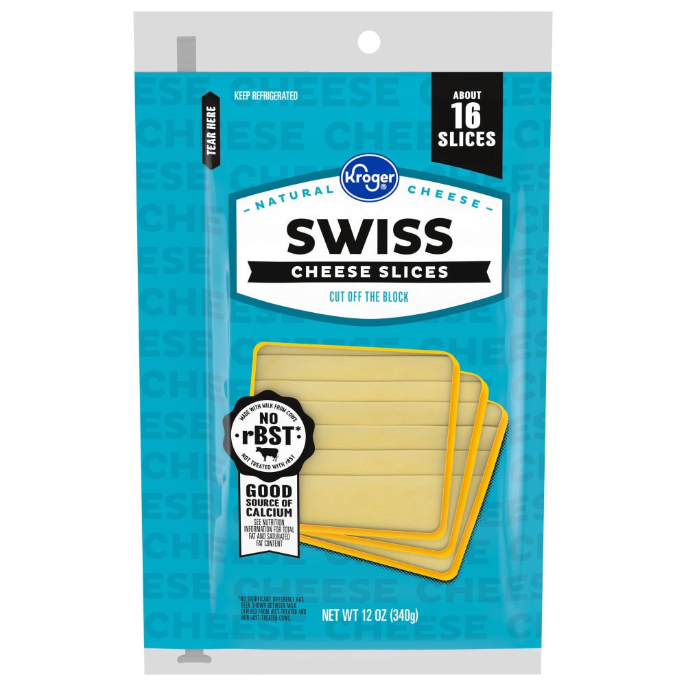 slide 3 of 3, Kroger Swiss Cheese Slices, 12 oz