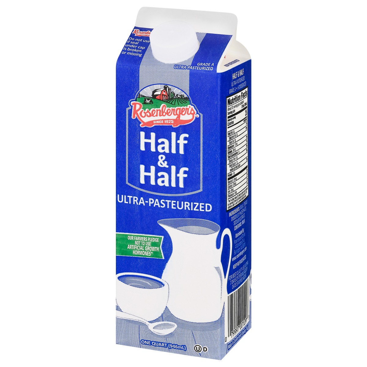 slide 5 of 9, Rosenberger's Ultra-Pasteurized Half & Half - 1 qt, 1 qt
