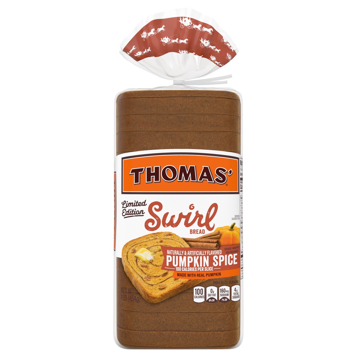 slide 1 of 7, Thomas' Limited Edition Pumpkin Spice Swirl, 16 oz