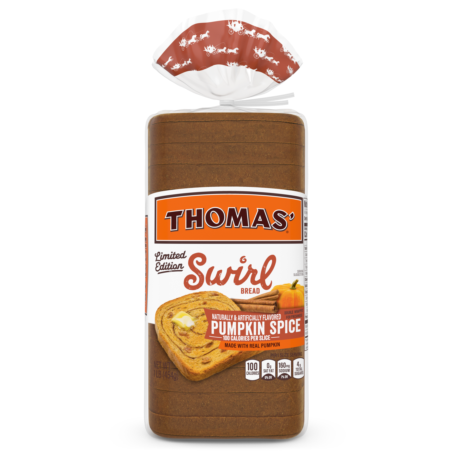 slide 1 of 7, Thomas' Limited Edition Pumpkin Spice Swirl, 16 oz