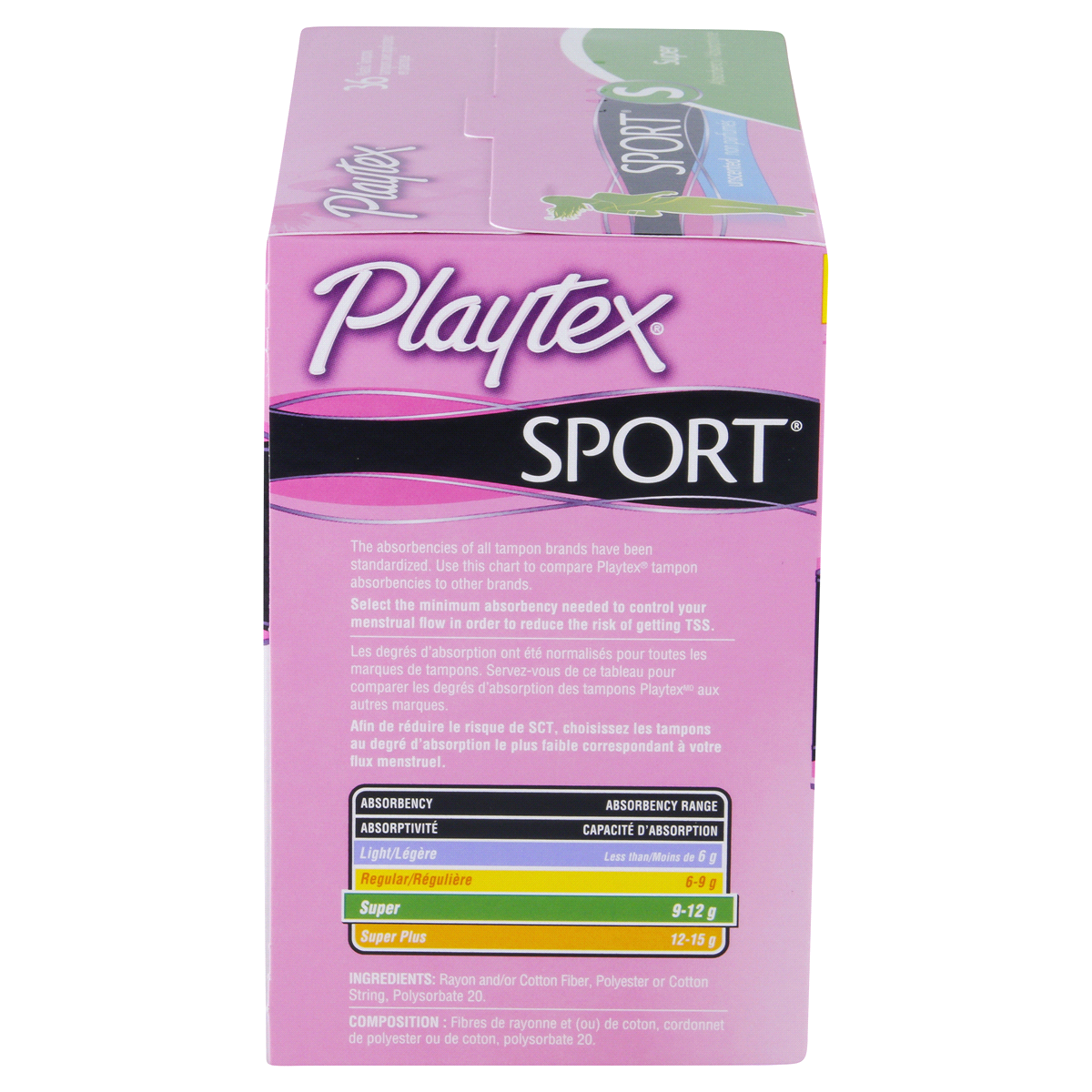 slide 4 of 6, Playtex Sport Super Absorbency Unscented Plastic Tampons, 36 ct