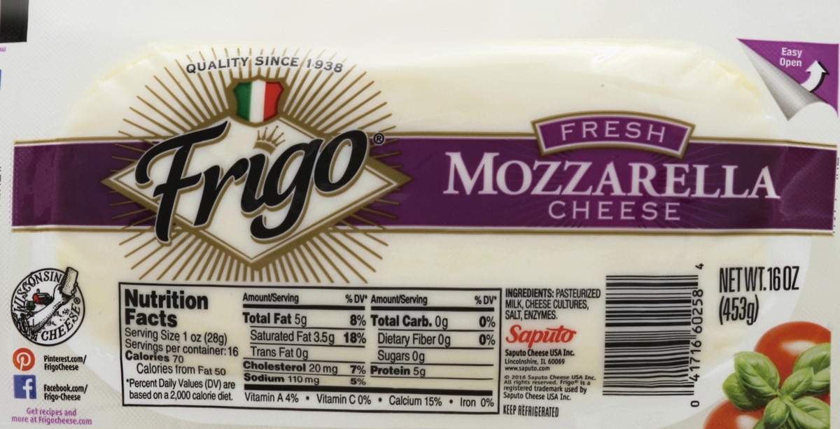 slide 5 of 5, Frigo Cheese 16 oz, 16 oz