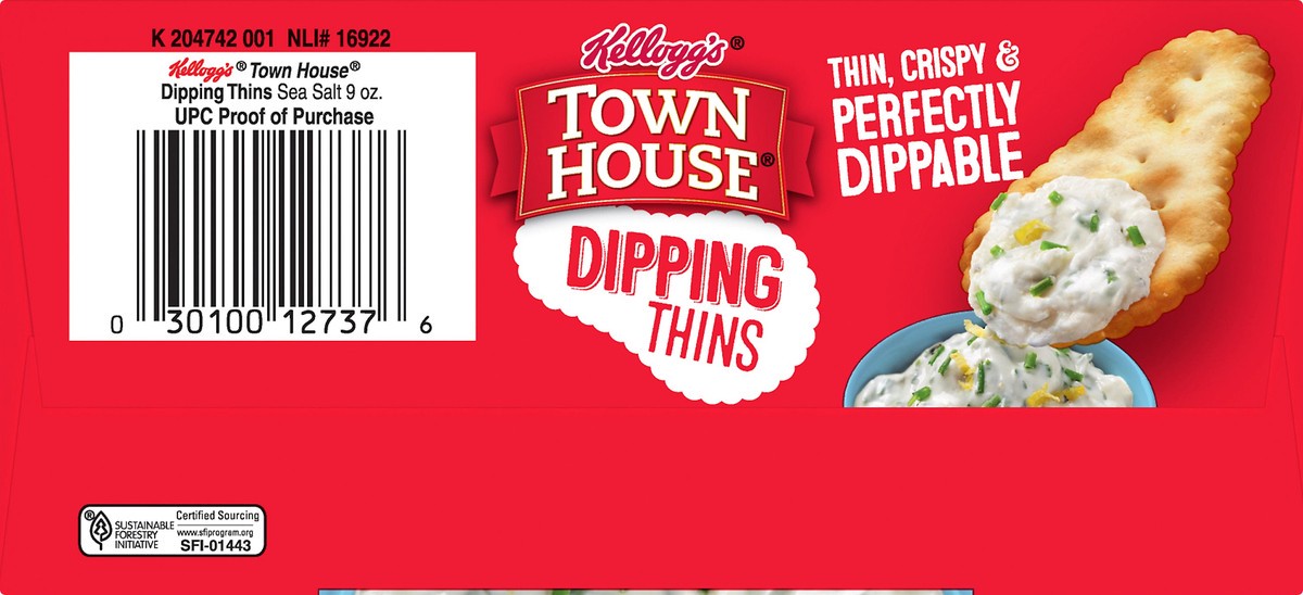 slide 3 of 10, Town House Kellogg's Town House Dipping Thins Baked Snack Crackers, Sea Salt, 9 oz, 9 oz