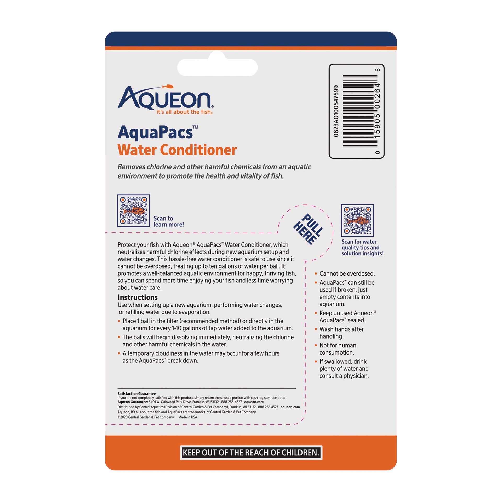 slide 3 of 10, Aqueon AquaPacs Water Conditioner 4 Pack, 10 Gallon, 1 ct