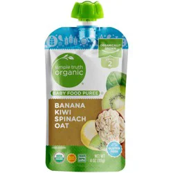 Simple Truth Organic Banana Kiwi Spinach Oat Baby Food Pouch