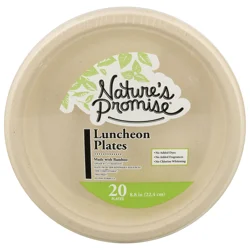 Nature's Promise Bamboo Compostable Luncheon Plates 8.8 Inch