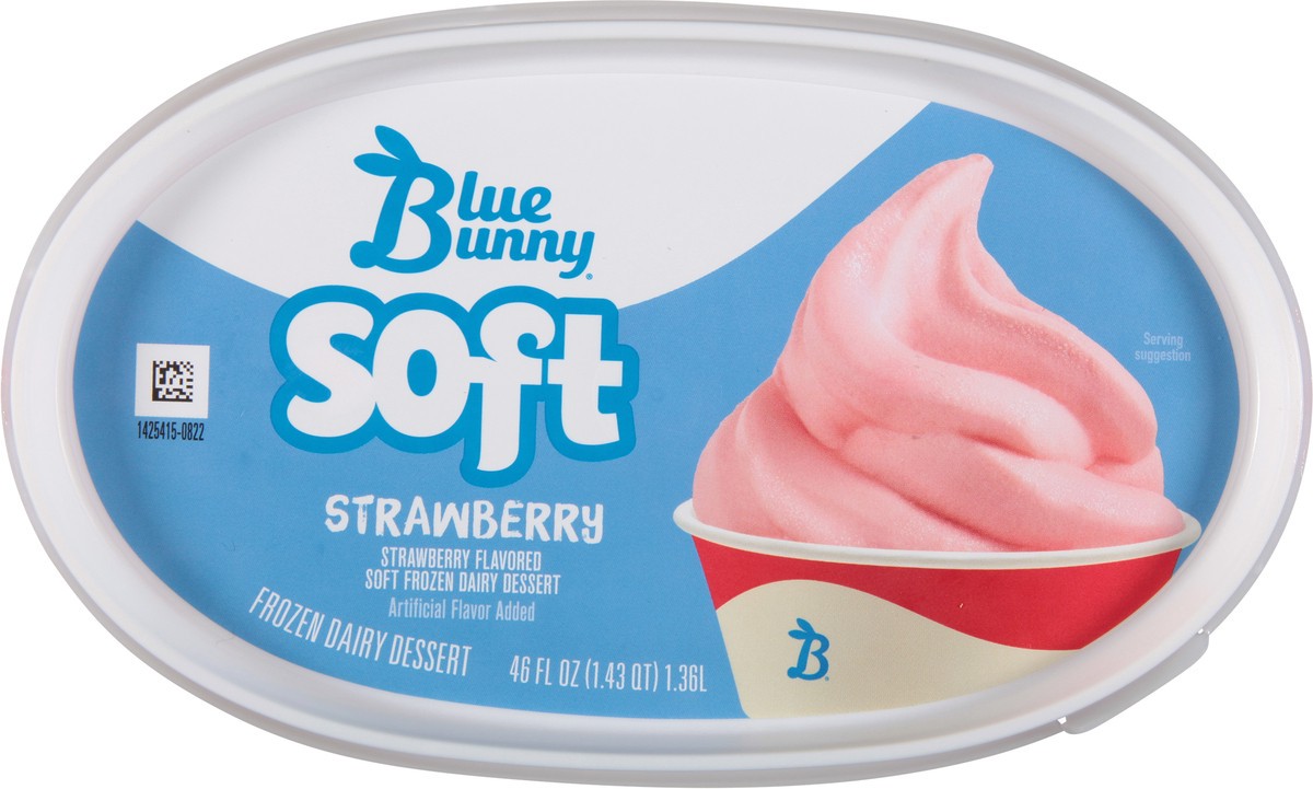 slide 3 of 12, Blue Bunny Soft Strawberry Flavored Frozen Dairy Dessert, 46 fl oz, 46 fl oz