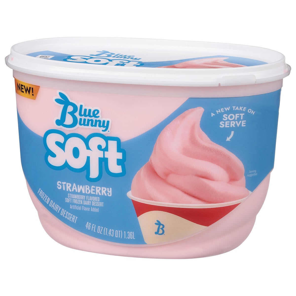 slide 6 of 12, Blue Bunny Soft Strawberry Flavored Frozen Dairy Dessert, 46 fl oz, 46 fl oz