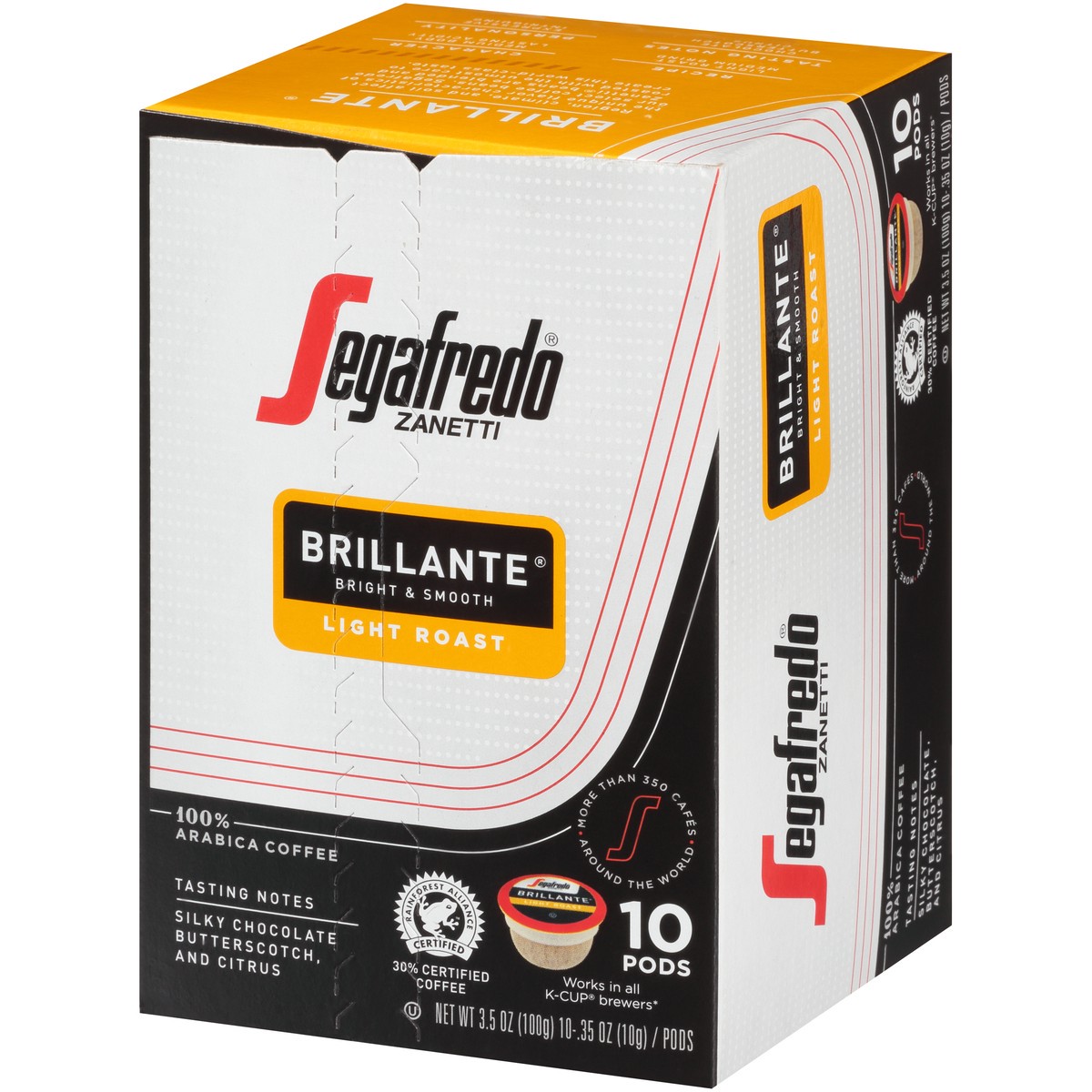 slide 2 of 9, Segafredo Zanetti Brillante Light Roast Ground Coffee Pods - 3.5 oz, 3.5 oz