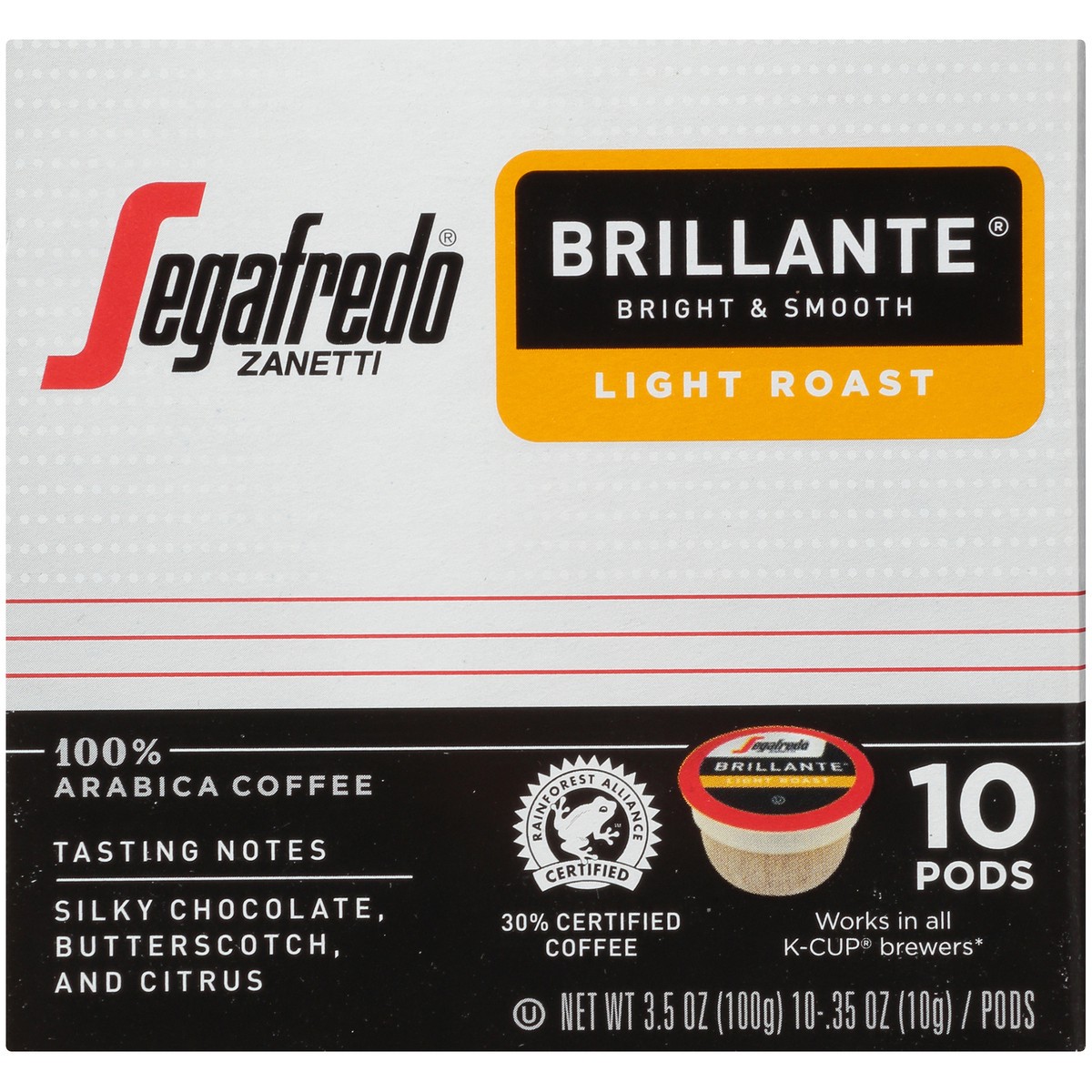 slide 3 of 9, Segafredo Zanetti Brillante Light Roast Ground Coffee Pods - 3.5 oz, 3.5 oz