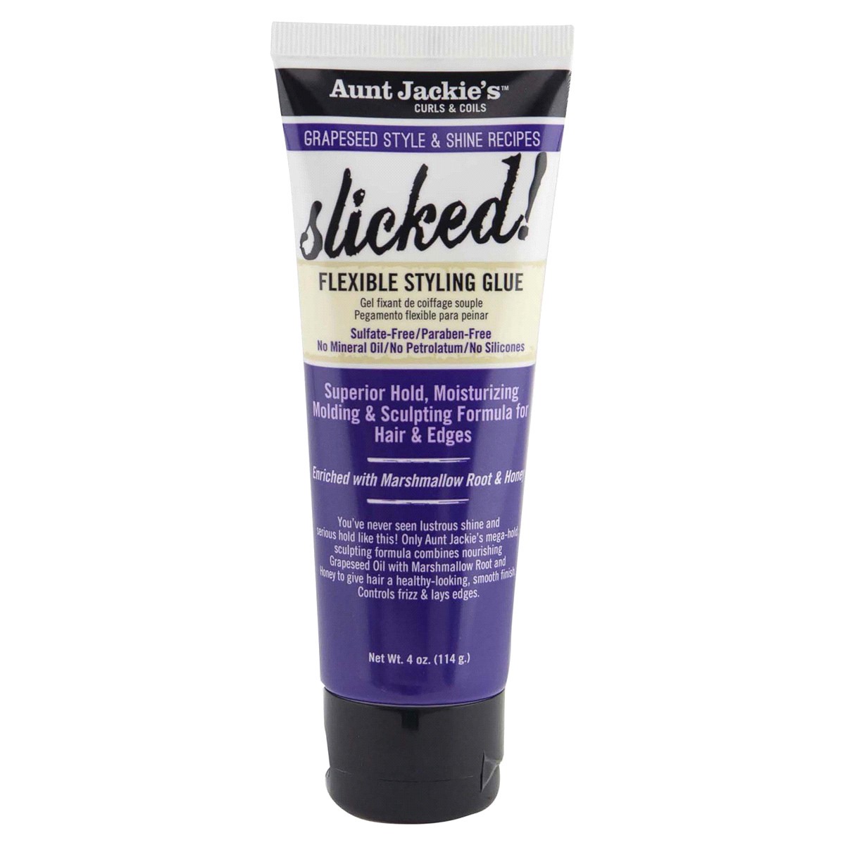 slide 1 of 9, Aunt Jackie's Slicked Flexible Styling Glue 4 oz, 4 oz
