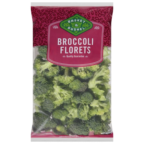 slide 1 of 1, Basket & Bushel Broccoli Florets, 12 oz