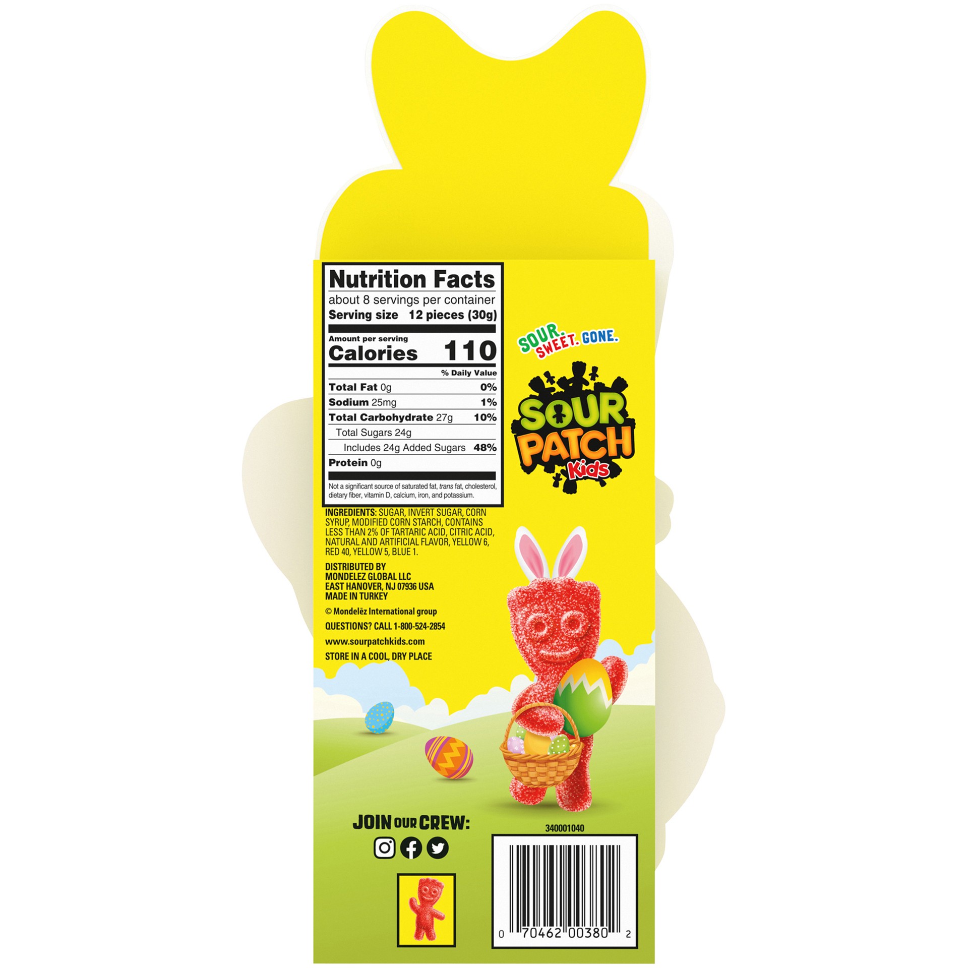 slide 3 of 10, SOUR PATCH KIDS Soft & Chewy Easter Candy, 1 Easter Basket Stuffer (8 oz Bag Inside), 0.5 lb