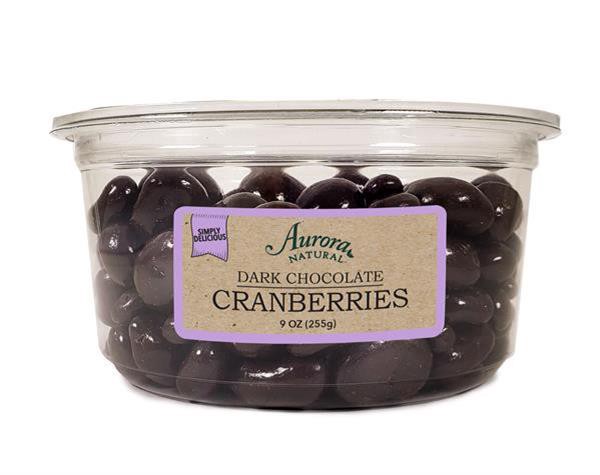 slide 1 of 1, Aurora Natural Cranberries Dark Choc, 9 ct