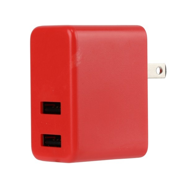 slide 1 of 3, Vivitar Dual-Usb Od5022 Wall Charger, Red, 1 ct