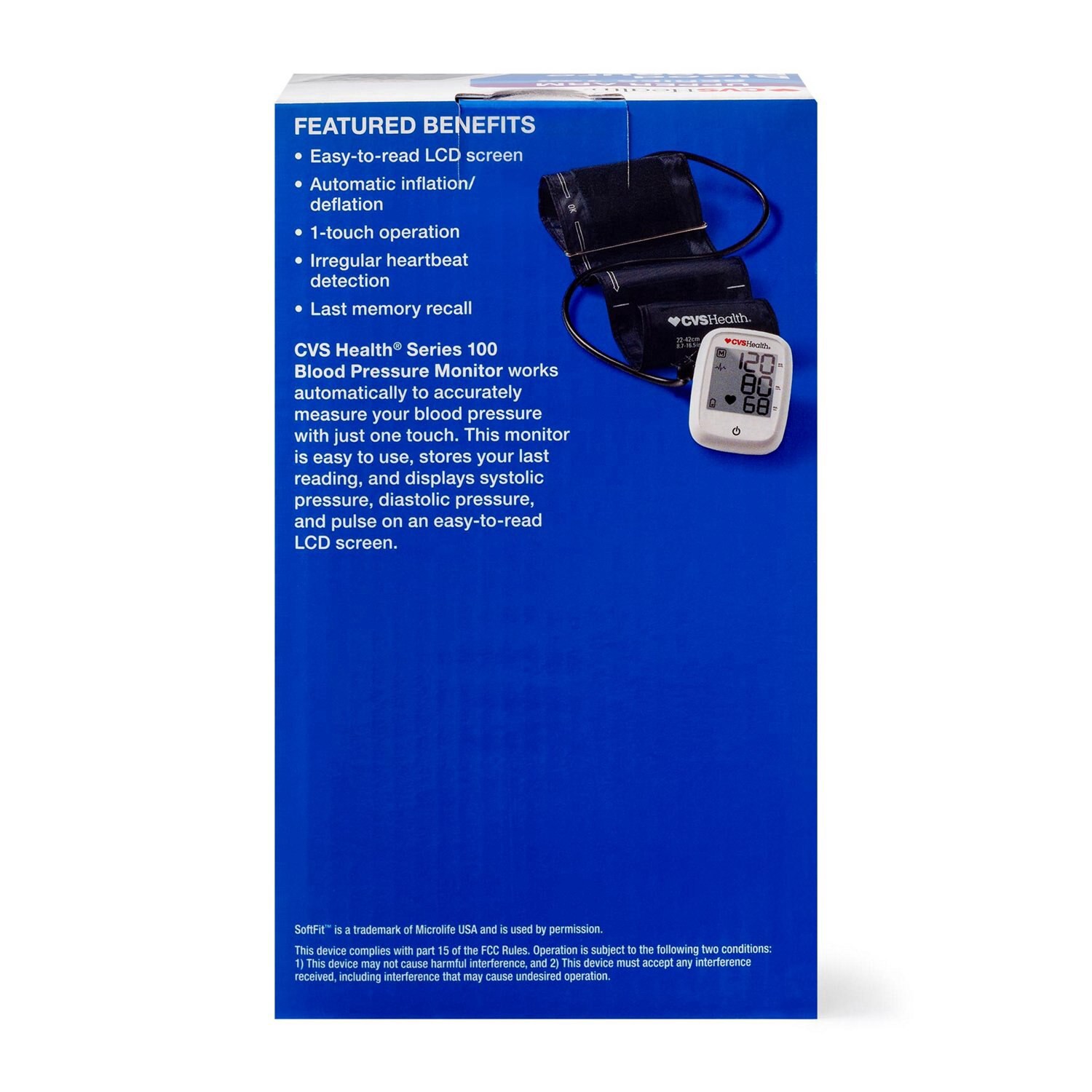 slide 2 of 6, Cvs Series 100 Upper Arm Blood Pressure Monitor, 1 ct