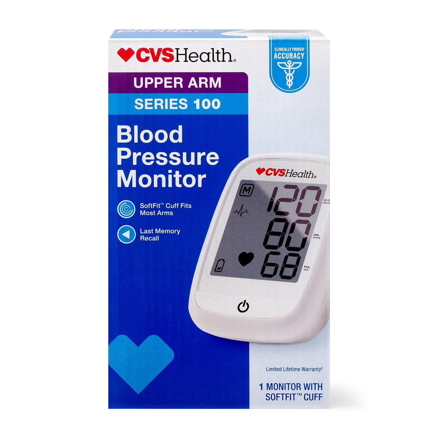 slide 1 of 6, Cvs Series 100 Upper Arm Blood Pressure Monitor, 1 ct