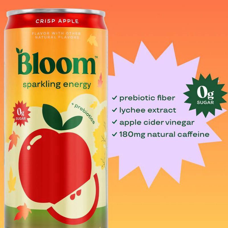 slide 4 of 4, Bloom Crisp Apple Sparkling Energy Drink, 12 fl oz can, 12 fl oz