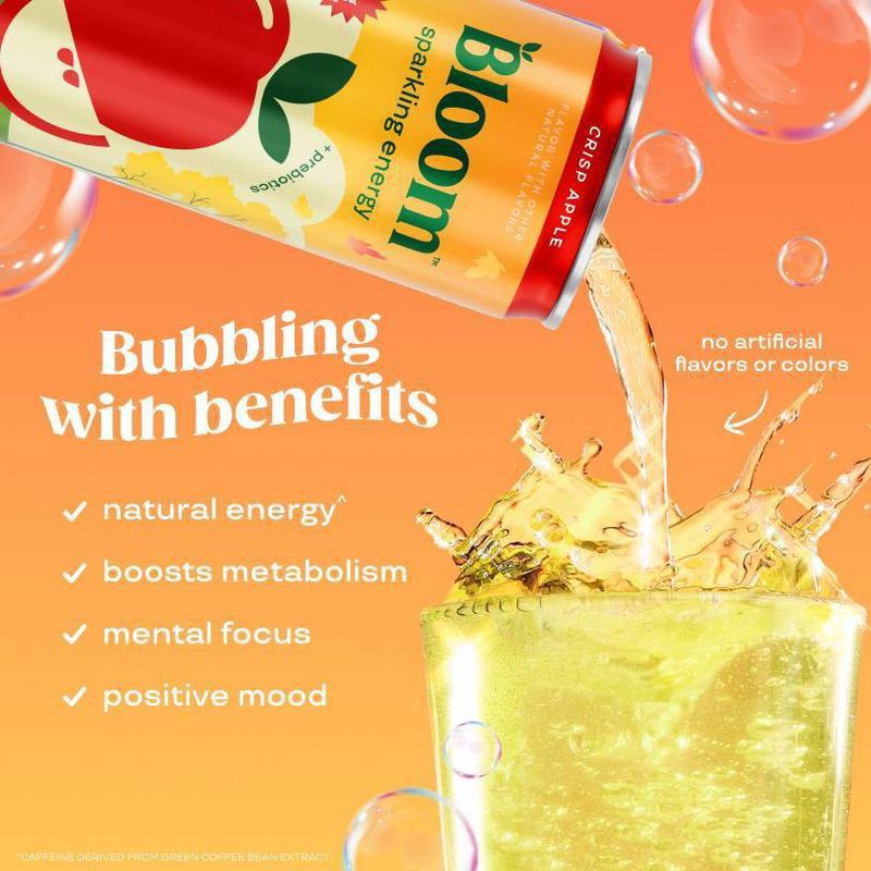 slide 3 of 4, Bloom Crisp Apple Sparkling Energy Drink, 12 fl oz can, 12 fl oz
