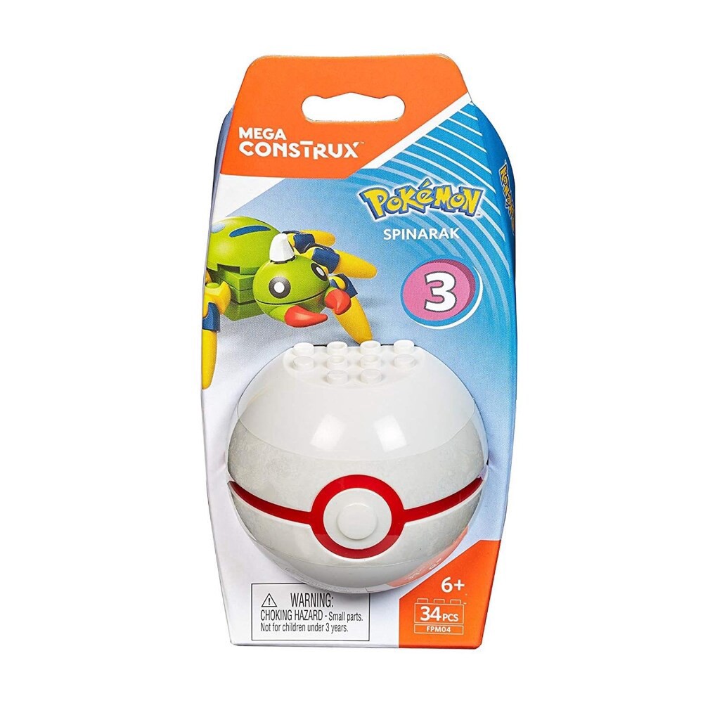 slide 4 of 4, Mega Construx Pokemon Spinarak Figure, 36 ct