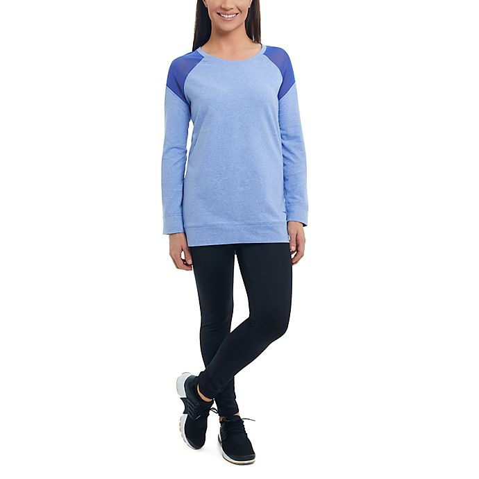 slide 1 of 2, Copper Fit Live Limitless X-Large Crew Neck Long Sleeve T-Shirt - Blue, 1 ct