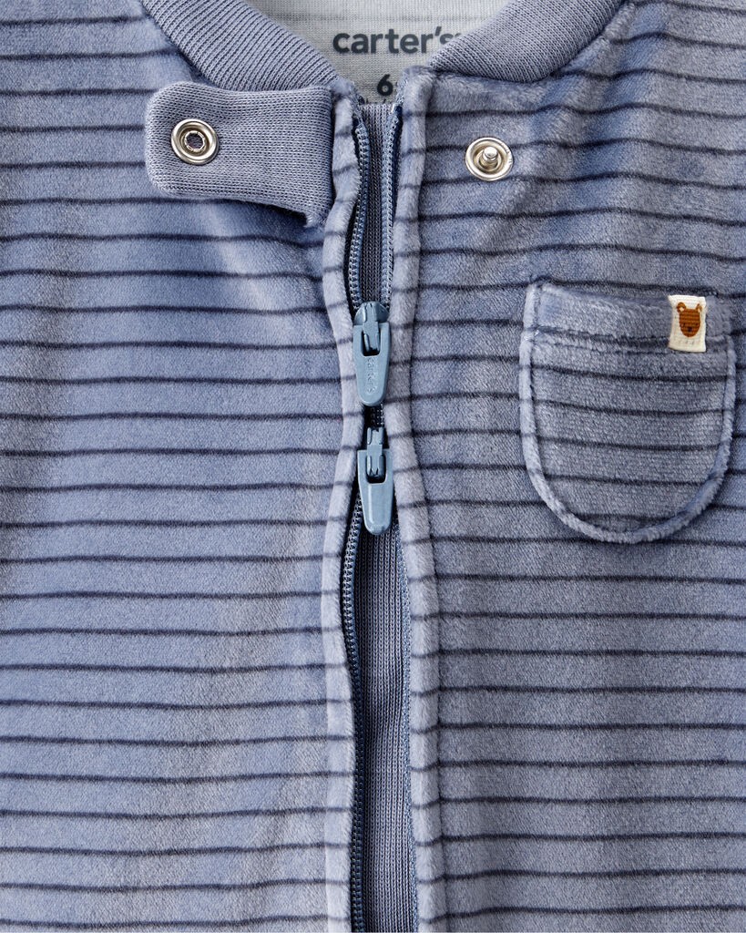 slide 2 of 3, Carter's Baby Boy 2-Piece DreamPlush Long-Sleeve Snug Fit Sleep & Play Pajamas - Blue Blue 9M, 2 pc