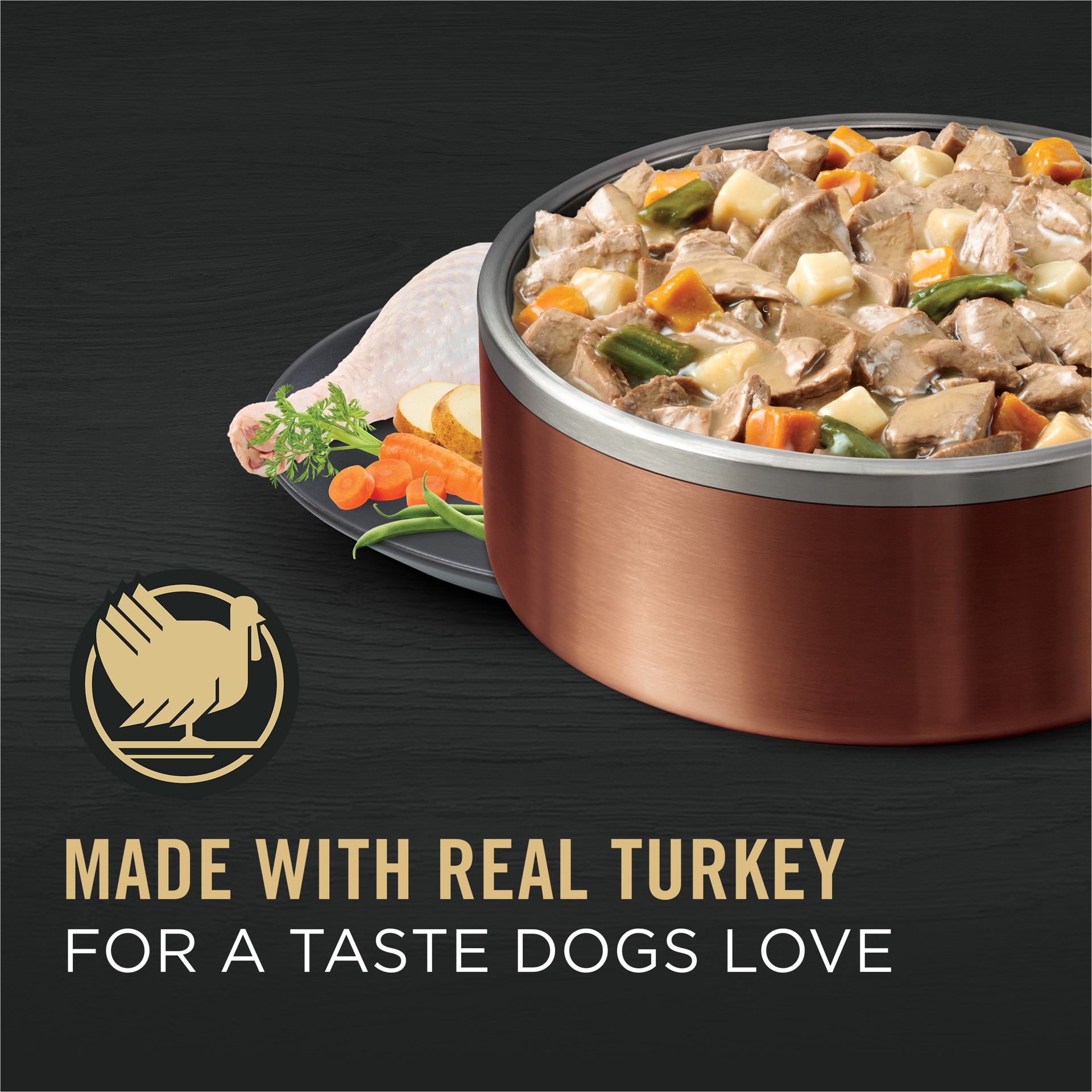 slide 5 of 8, Pro Plan Purina Pro Plan Complete Essentials Turkey and Vegetables Entree In Wet Dog Food Gravy, 13 oz