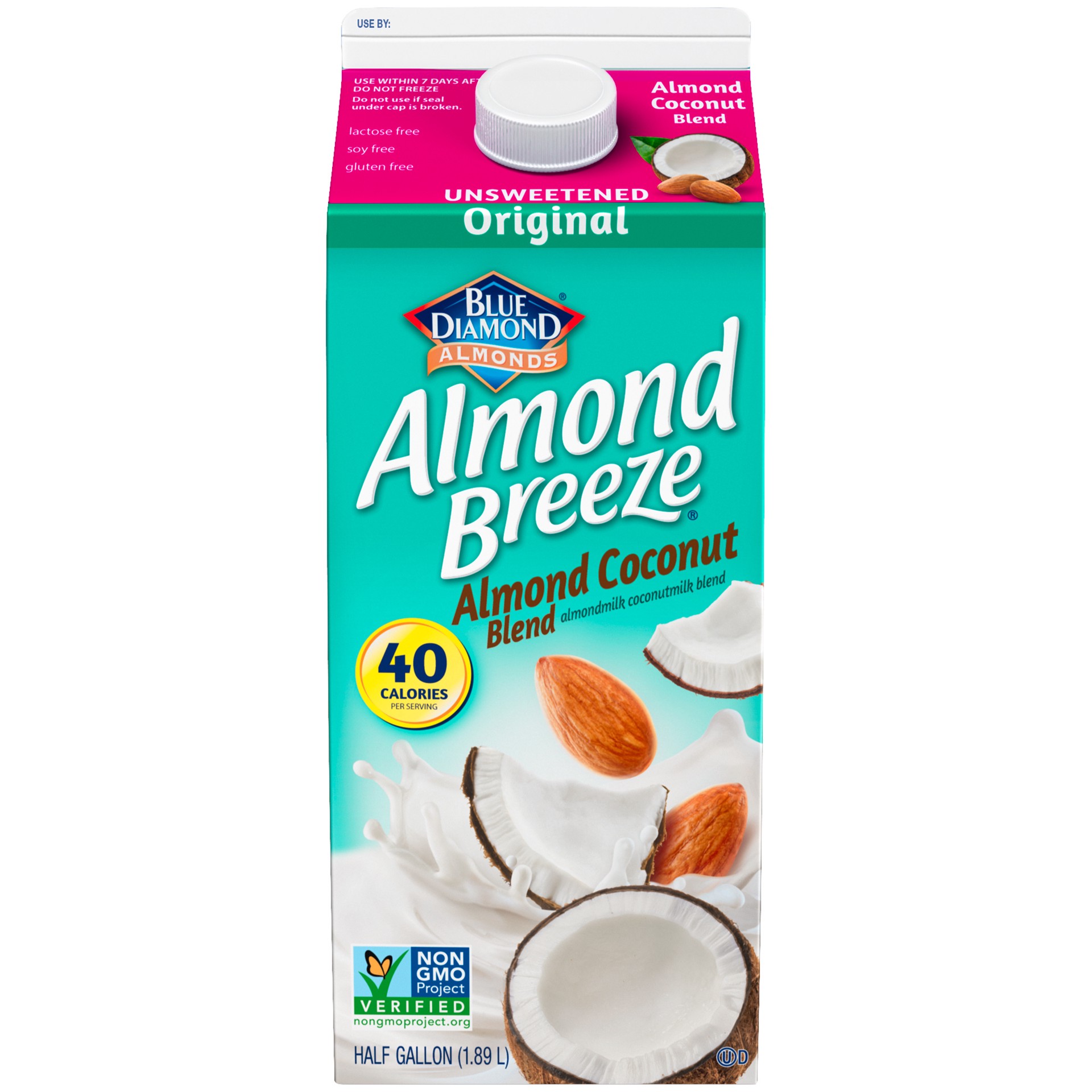 slide 1 of 2, Almond Breeze, Unsweetened Original Almondmilk/Coconutmilk Blend, 64oz REF, 64 oz